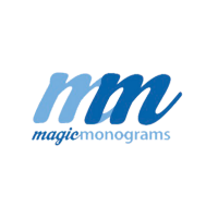 Logo of Mayle Monograms featuring stylized letters 'M' in blue.